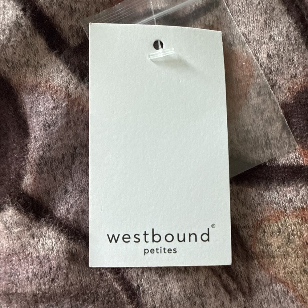 Westbound Tonal Floral Toss Long Sleeve Button Cuff Top - Picture 10 of 10
